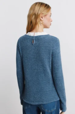 Camiseta chenilla cuello combinado