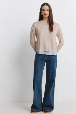 Camiseta combinada botones lateral