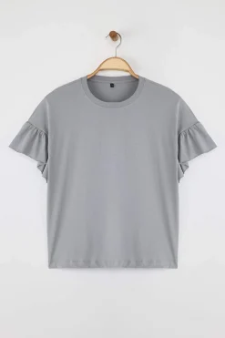 Camiseta de manga corta volantes