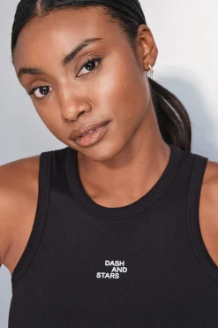 Camiseta halter algod&oacute;n canal&eacute; negro