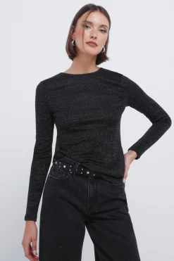 Camiseta lurex escote espalda