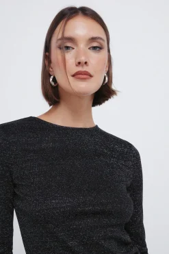 Camiseta lurex escote espalda