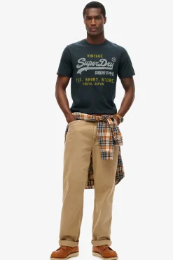 Camiseta manga corta b&aacute;sica con logotipo grande