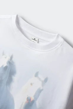 Camiseta manga corta caballo ni&ntilde;a