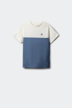 Camiseta manga corta color block ni&ntilde;o