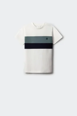 Camiseta manga corta color block ni&ntilde;o
