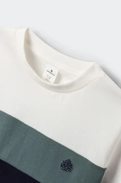 Camiseta manga corta color block ni&ntilde;o