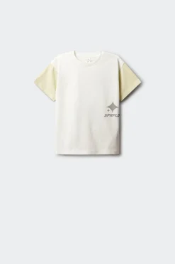 Camiseta manga corta contrastes ni&ntilde;o