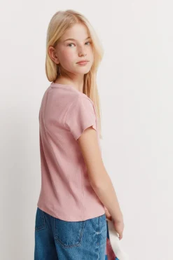 Camiseta manga corta rib ni&ntilde;a