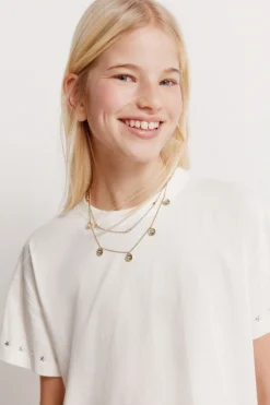 Camiseta manga corta tachas ni&ntilde;a