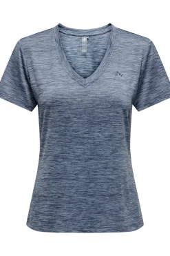 Camiseta manga corta y cuello V, y con tejido efecto lavado