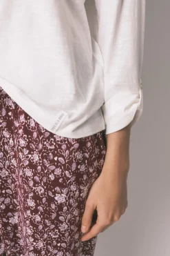 Camiseta manga larga 100% algod&oacute;n blanca