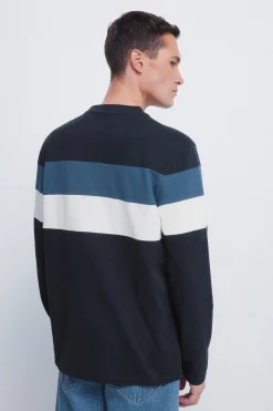 Camiseta manga larga piqu&eacute; cortes