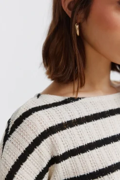 Camiseta rayas botones hombro