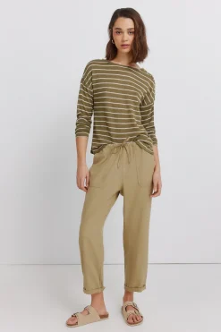 Camiseta rayas botones hombro