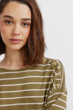 Camiseta rayas botones hombro