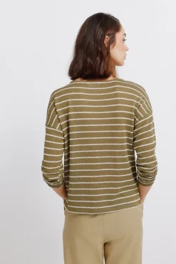 Camiseta rayas botones hombro