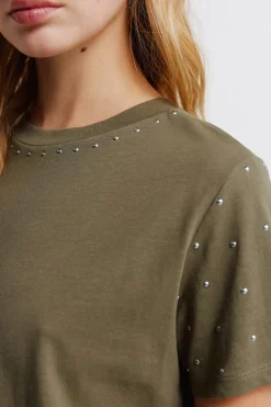 Camiseta tachas manga corta