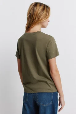 Camiseta tachas manga corta