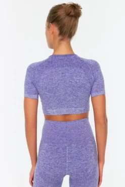 Camiseta top deportiva jaspeada