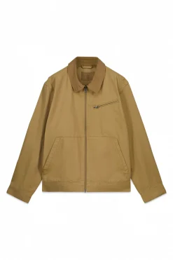 Cazadora algod&oacute;n lavada contraste