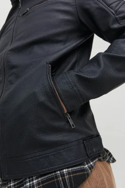 Cazadora biker efecto piel