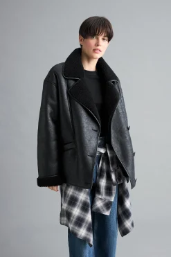 Cazadora forro efecto pelo