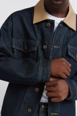 Cazadora vaquera oversize cuello contraste