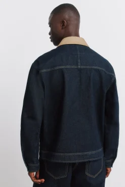 Cazadora vaquera oversize cuello contraste