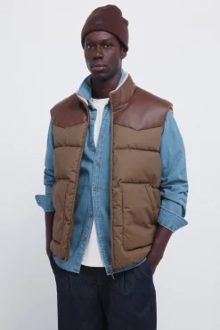 Chaleco acolchado contraste