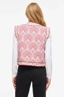 Chaleco guateado estampado con lazos