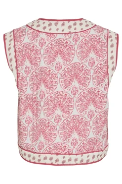 Chaleco guateado estampado con lazos