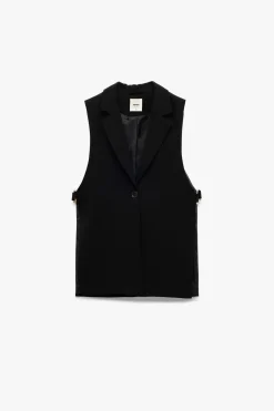 Chaleco largo con cintur&oacute;n