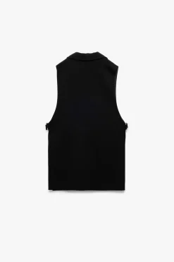 Chaleco largo con cintur&oacute;n