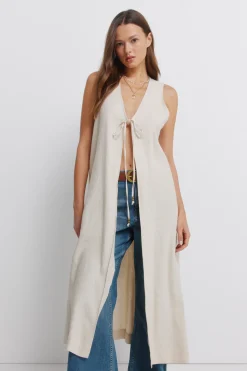 Chaleco largo lino
