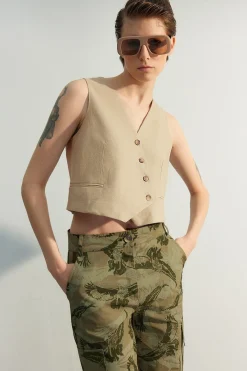 Chaleco sin mangas cruzado