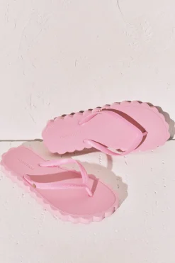 Chanclas dedo efecto ondas rosa