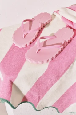 Chanclas dedo efecto ondas rosa