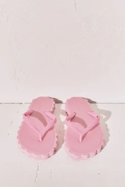 Chanclas dedo efecto ondas rosa