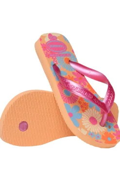 Chanclas Hav. Kids Flores Naranja