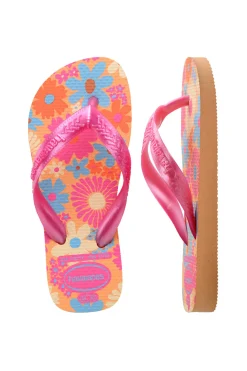 Chanclas Hav. Kids Flores Naranja