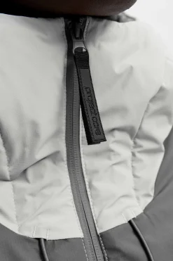 Chaqueta acolchada bicolor