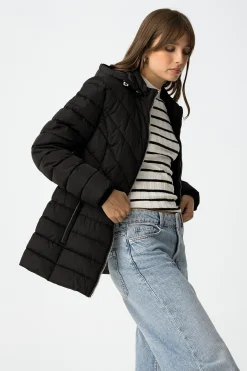 Chaqueta Acolchada con Capucha Removible