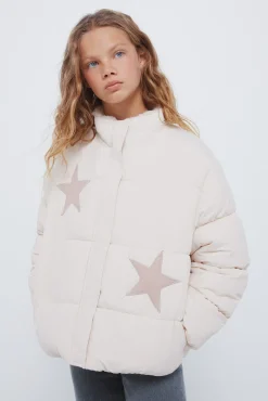 Chaqueta acolchada estrellas niña