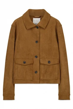 Chaqueta antelina bolsillos