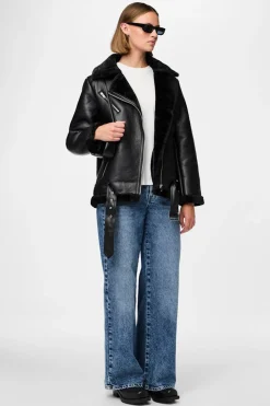 Chaqueta aviador polipiel borrego