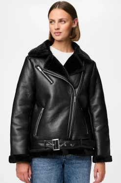 Chaqueta aviador polipiel borrego