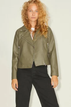 Chaqueta biker efecto piel