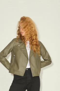 Chaqueta biker efecto piel