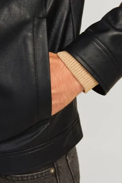 Chaqueta biker sint&eacute;tica corta